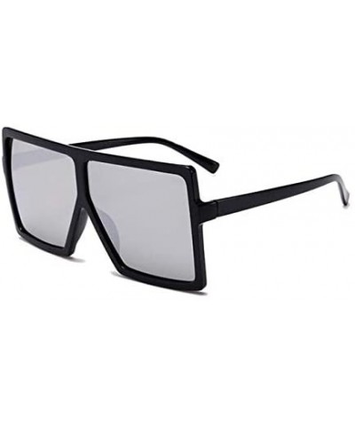 Oversized Sunglasses Fashion Glasses - C7 Black Silver - CJ198AAWECE $28.04 Square