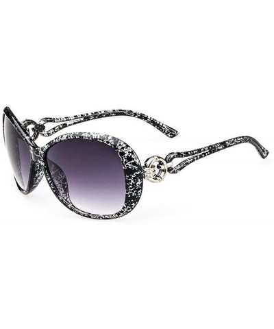 UV400 Sunglasses for Women Vintage Big Frame Sun Glasses Ladies Shades - Black White - C7196M235YK $4.88 Oval