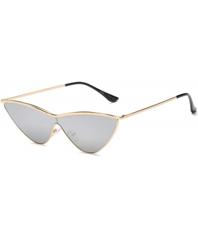 Women Fashion Retro Vintage Metal Cat Eye Sunglasses - Silver - CG18WU0GWSQ $17.31 Goggle