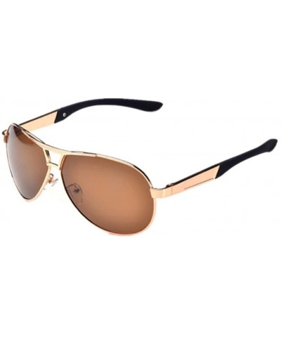 Men Vintage Coating UV400 Polarized Sunglasses Male Pilot Sun Glasses Eyewear - Brown - C3182EE0S93 $5.32 Goggle