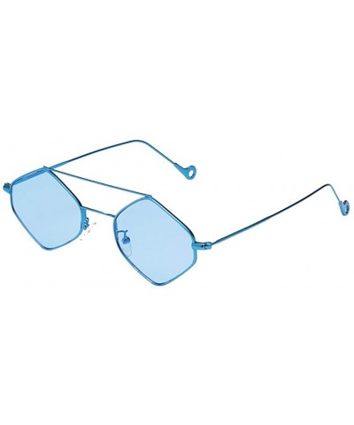 Small Frame Skinny Cat Eye Glasses for Women Colorful Lens Sunglasses - Blue - CY18OAK2Y06 $5.06 Goggle