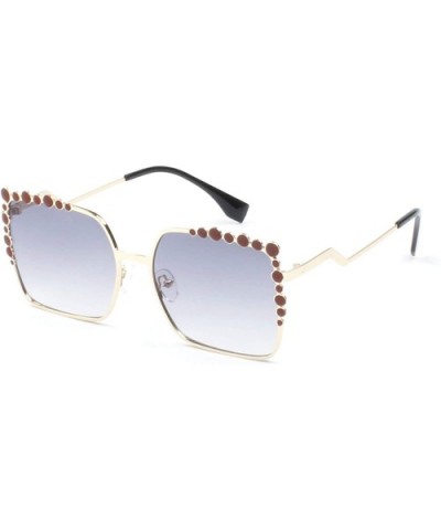 Women Square Fashion Sunglasses - Gradient Purple/Maroon - CT18WU8H3KE $19.62 Goggle