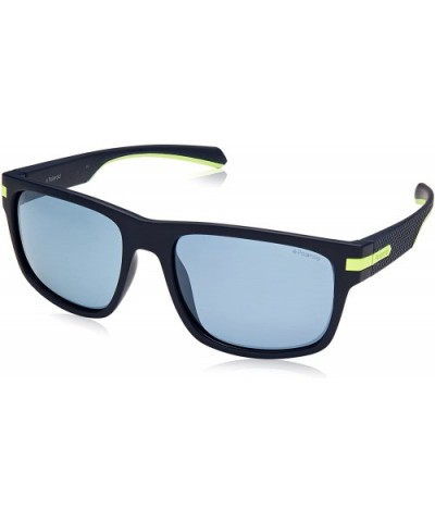 Men's Pld2066/S Rectangular Sunglasses - Mtt Blue - C6180TLISAL $41.22 Rectangular